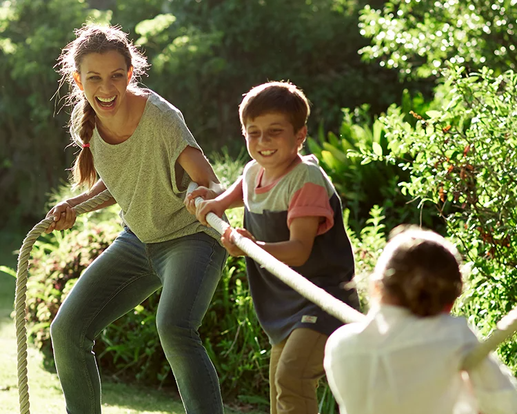 People playing tug of war